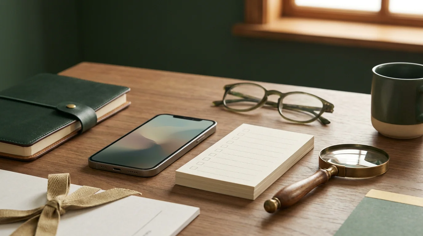 Analytischer Arbeitsplatz mit Smartphone, Checkliste und deutscher Regulierungsperspektive